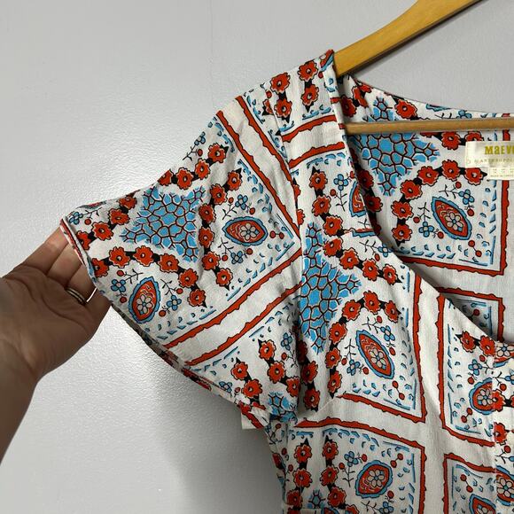 Anthropologie Maeve Praslin Floral Buttondown Dress Women’s 10 Bohemian Pockets - Picture 7 of 11